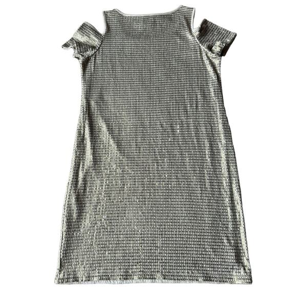 NWT Chicos Gold sequins Cold Shoulder short sleeved Dress size medium (1) - Picture 8 of 12